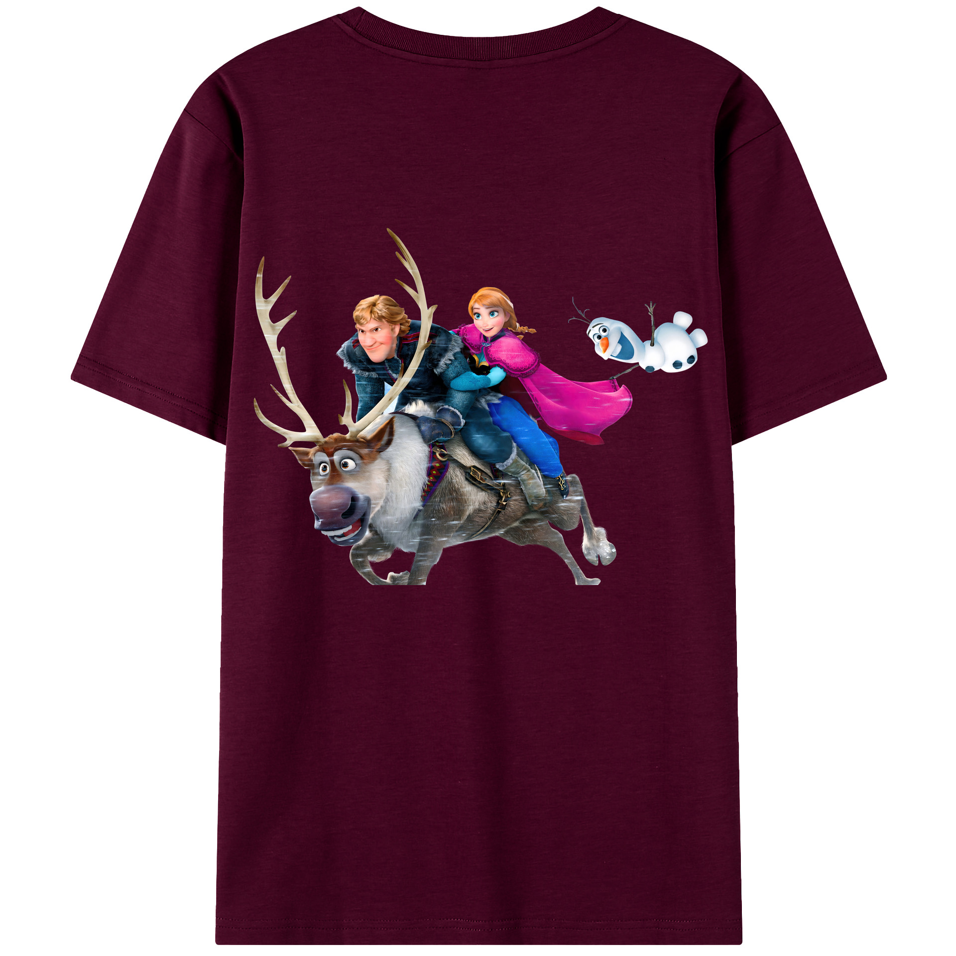 （画像用） アナと雪の女王 アンナ エルサ Frozen Anna Elsa レディース半袖Tシャツ(バックプリント)